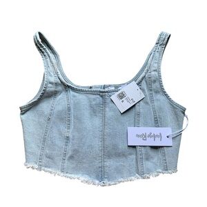 NWT Indigo Rein Forever 21 Light Blue Denim Tank Top S